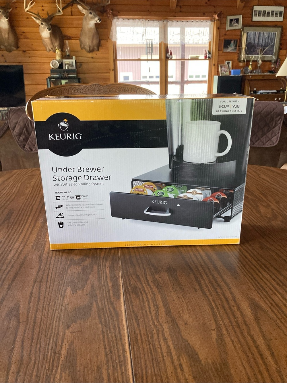 Keurig Black Under-Brewer Storage Drawer NEW open box for kcups and vue pkgs